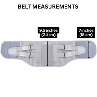Thumbnail for LumbarMate width measurements are about 9.5 inches at the back and 7 inches at the front.