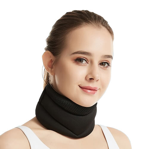 Image of a woman wearing the NeckEase neck brace.
