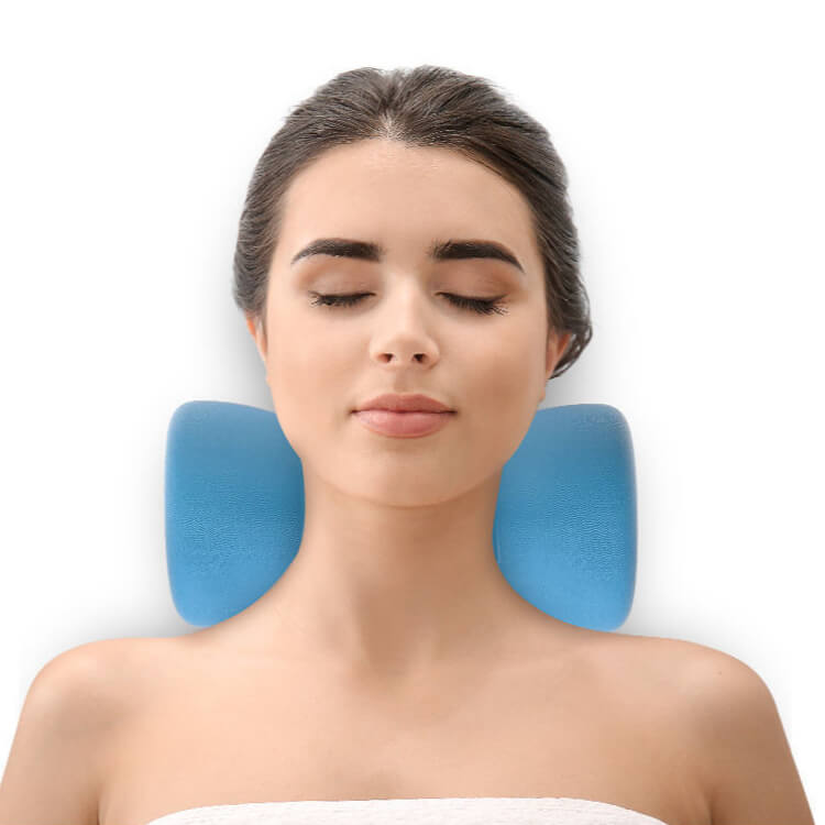 Top view image of a woman resting on NeckAnvil.