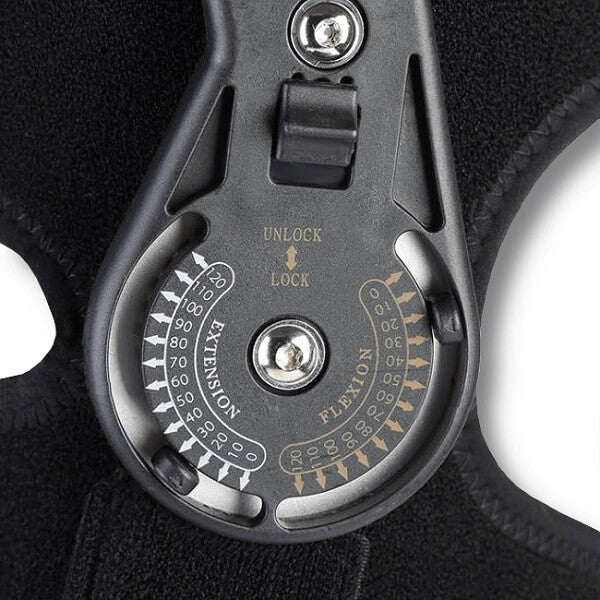 KneeFlex's ankle plate can be easily adjusted to varying degrees of flexion and extension.