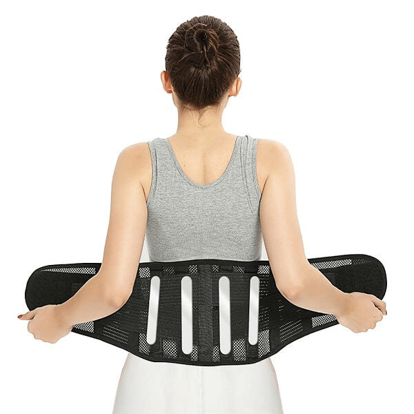 LumbarLite has 4 metal strips inserted in 4 slots along the lower back to give optimum support.