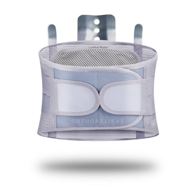 Image of the LumbarMate back brace with removable steel supports.