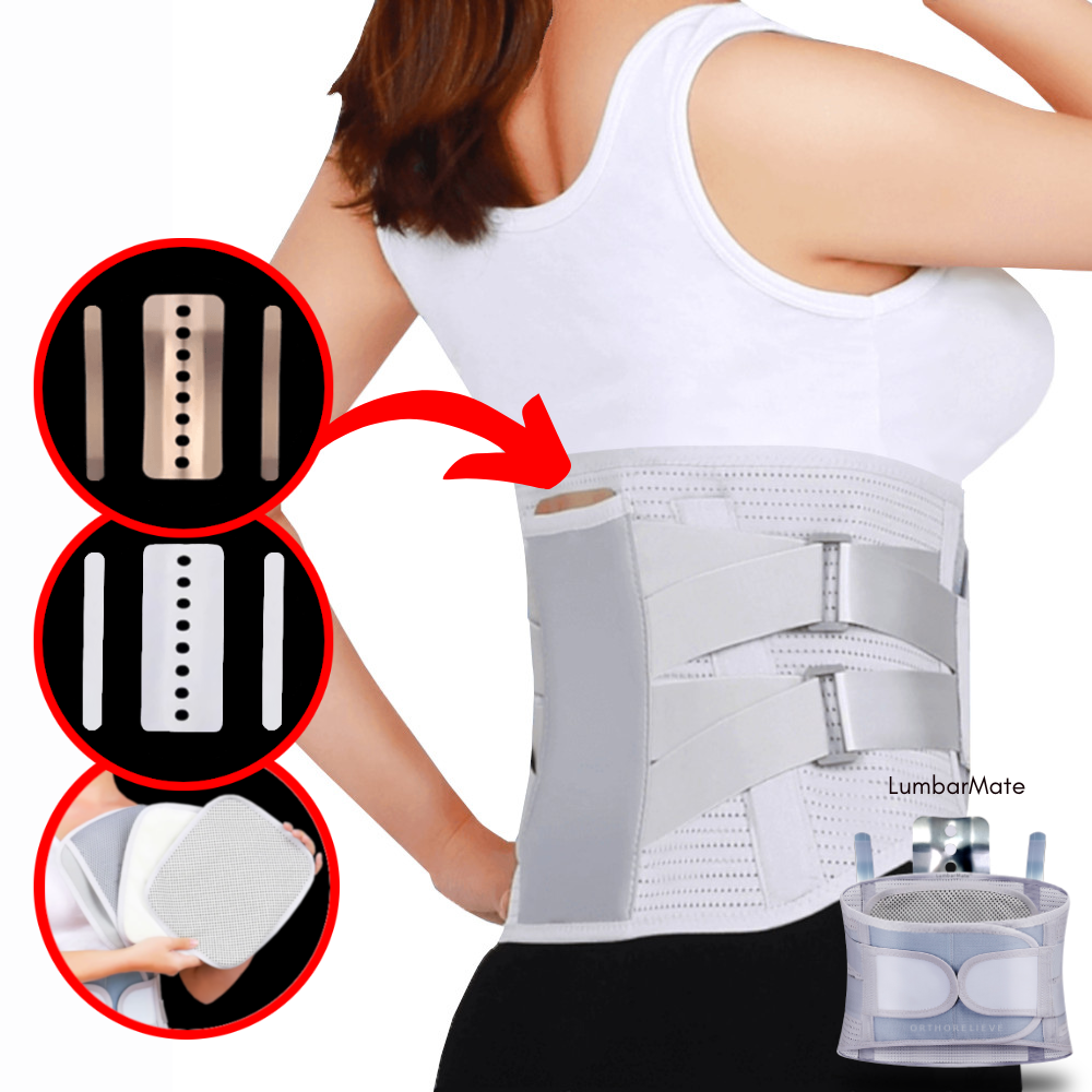 Back Brace to Relieve Lower Back Pain | Steel Plate Support | Heat Pad ...