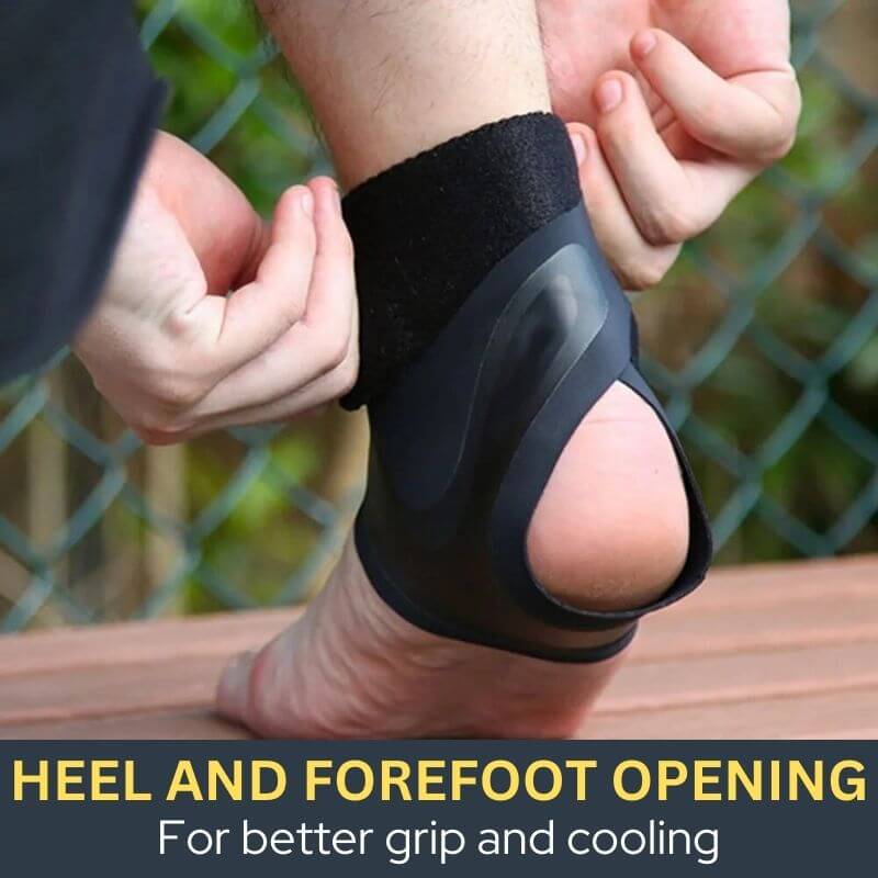 Ultra Thin Ankle Compression Sleeve has an open forefoot and heel design for better grip and cooling.