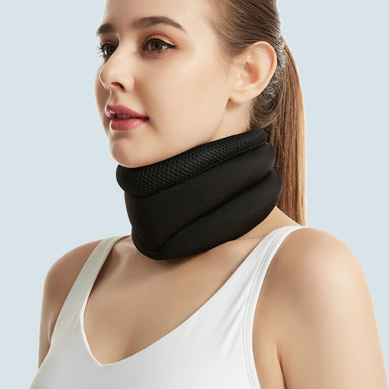 Image of a woman wearing the NeckEase neck brace.