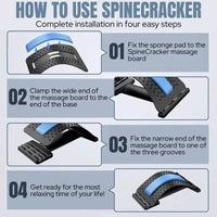 Thumbnail for Image showing how to set up the SpineCracker in four easy steps.