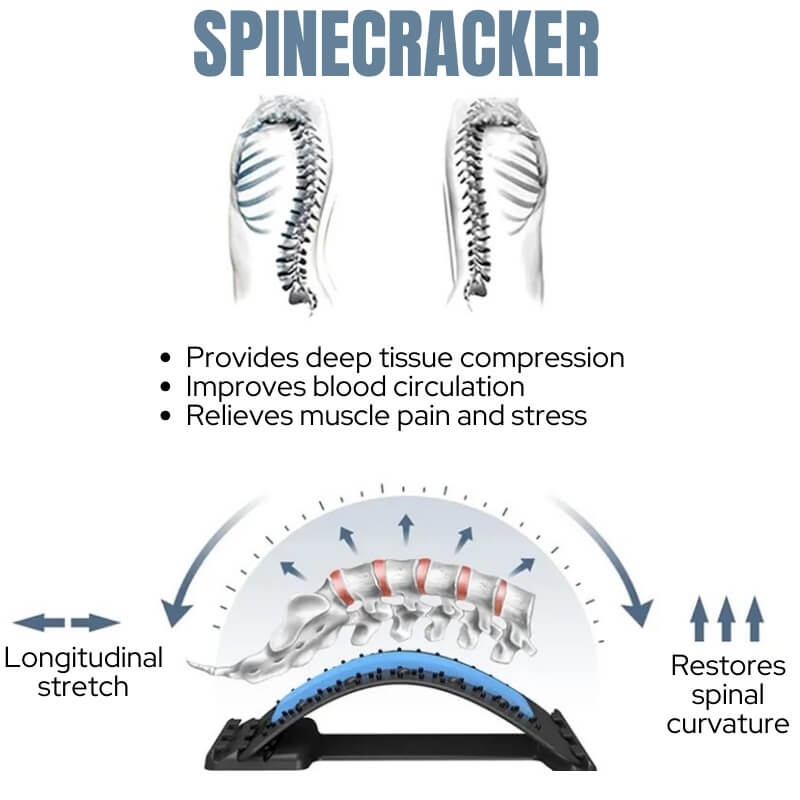 SpineCracker provides deep tissue massage, improves blood circulation, and relieves muscle pain.