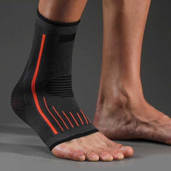 Image of OrthoRelieve's ankle compression sleeve in orange color.