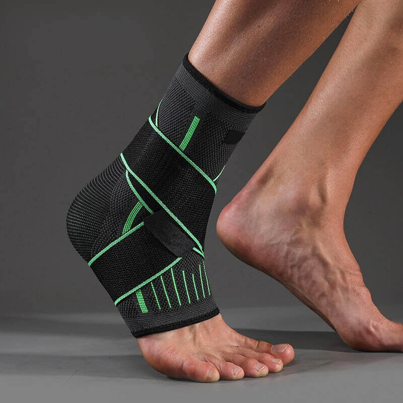 Image of OrthoRelieve's ankle compression sleeve with support straps.