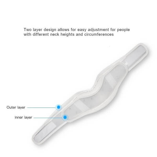 The two layer design of the cervical collar allows for easy height adjustment to suit people of different neck lengths and circumferences.