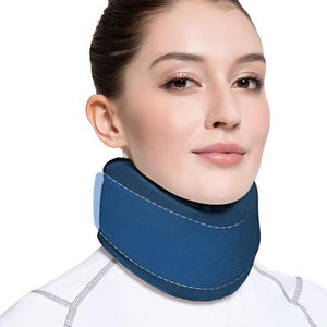 Image of ComfyNeck Enhanced Version (Blue) which can be used for rehabilitation, travelling, or everyday wear for neck protection and support.