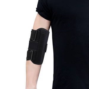 Image of man wearing the ElbowMate elbow brace.