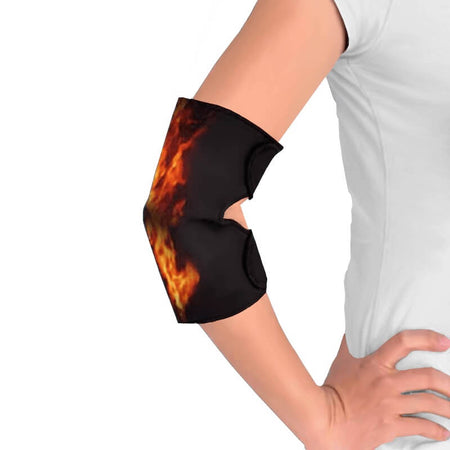 ElbowTherm is a self heating tourmaline elbow brace that self heats on contact with the skin. providing hot compress therapy to relief pain and discomfort.