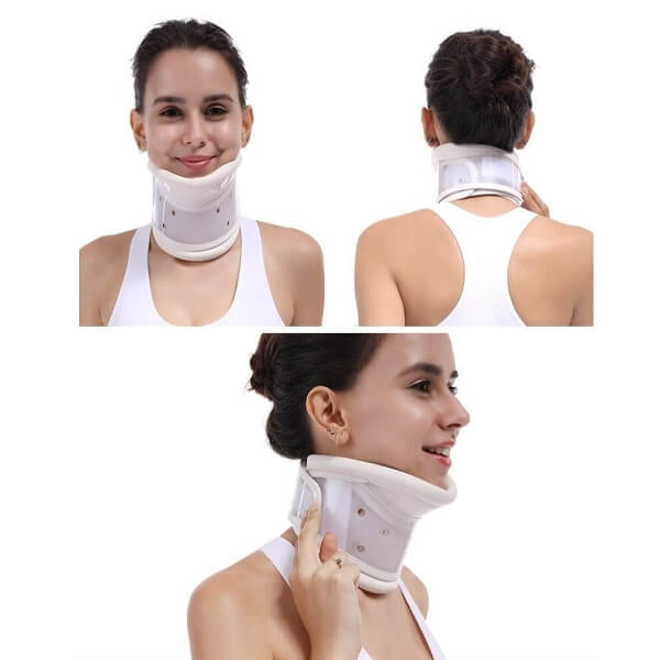Image of extendable cervical collar for relief of neck pain and recovery from neck injury.