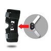 Double aluminum hinged support splint allow full range of movement while protecting from knee injury.