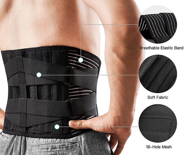 The LumbarPro back brace has soft breathable fabric for better air flow and breathability.