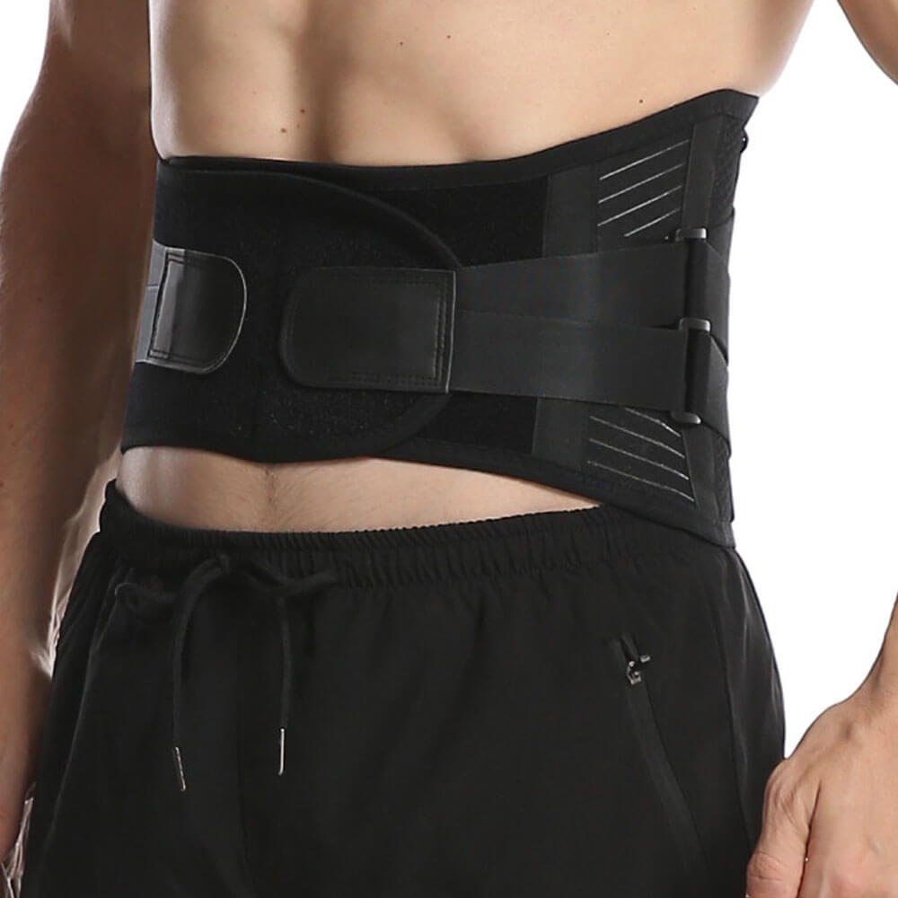 Front view image of a man wearing the LumbarPro back brace.