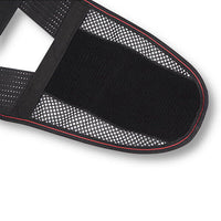 Thumbnail for A closeup image of the breathable mesh fabric and strong securing Velcro of LumbarStretch.