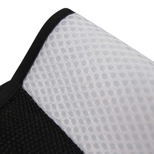 Closeup image of the medical orthosis arm brace showing the interwoven mesh breathable fabric material.