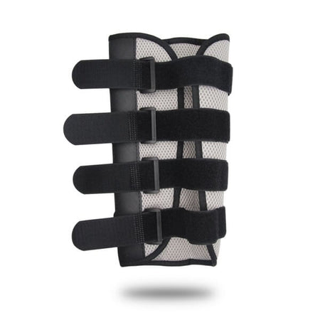 Image of the orthosis medical rehabilitative brace being worn on someone's arm.