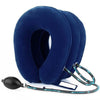Close-up of blue NeckMate™ neck traction pillow