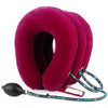 Close-up of red NeckMate™ neck traction pillow