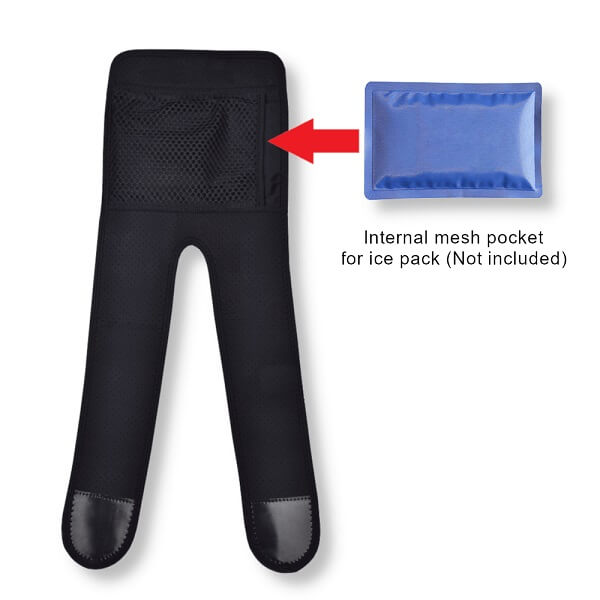 ThermaKnee includes an internal mesh pocket that can be used to insert an ice pack for cold compress therapy if you wish.