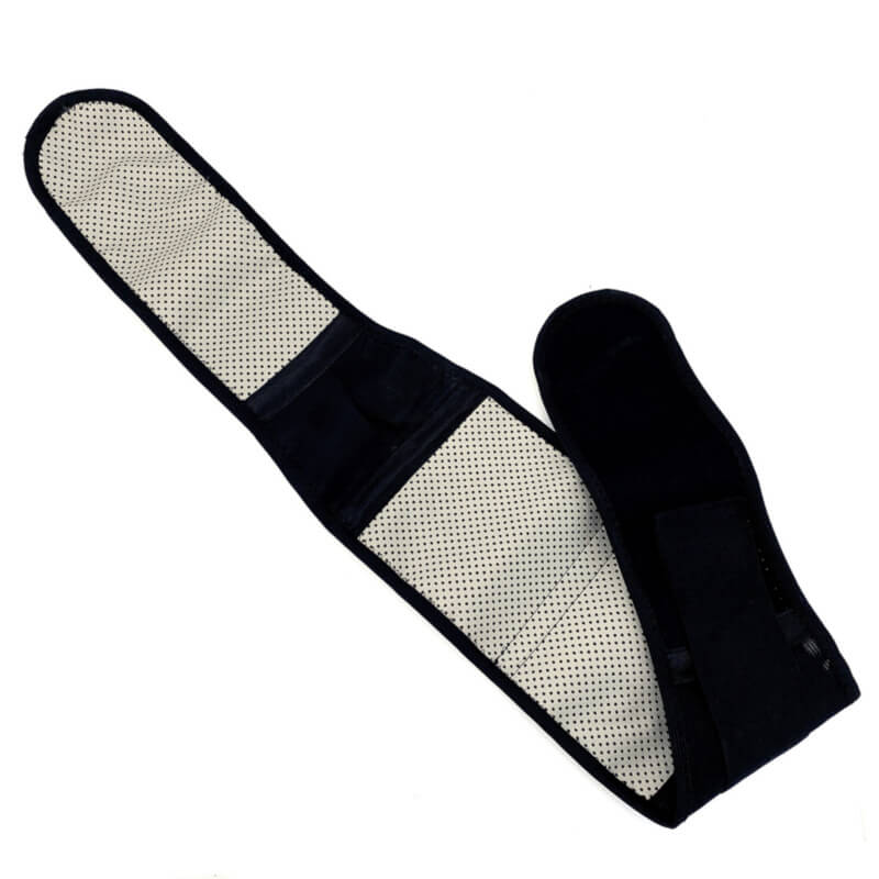 Image showing the inner front portion of the Thermotherapy belt, which is also covered with a self heating tourmaline pad. This part will cover the abdomen area, which will help relieve pain from stomach cramps.